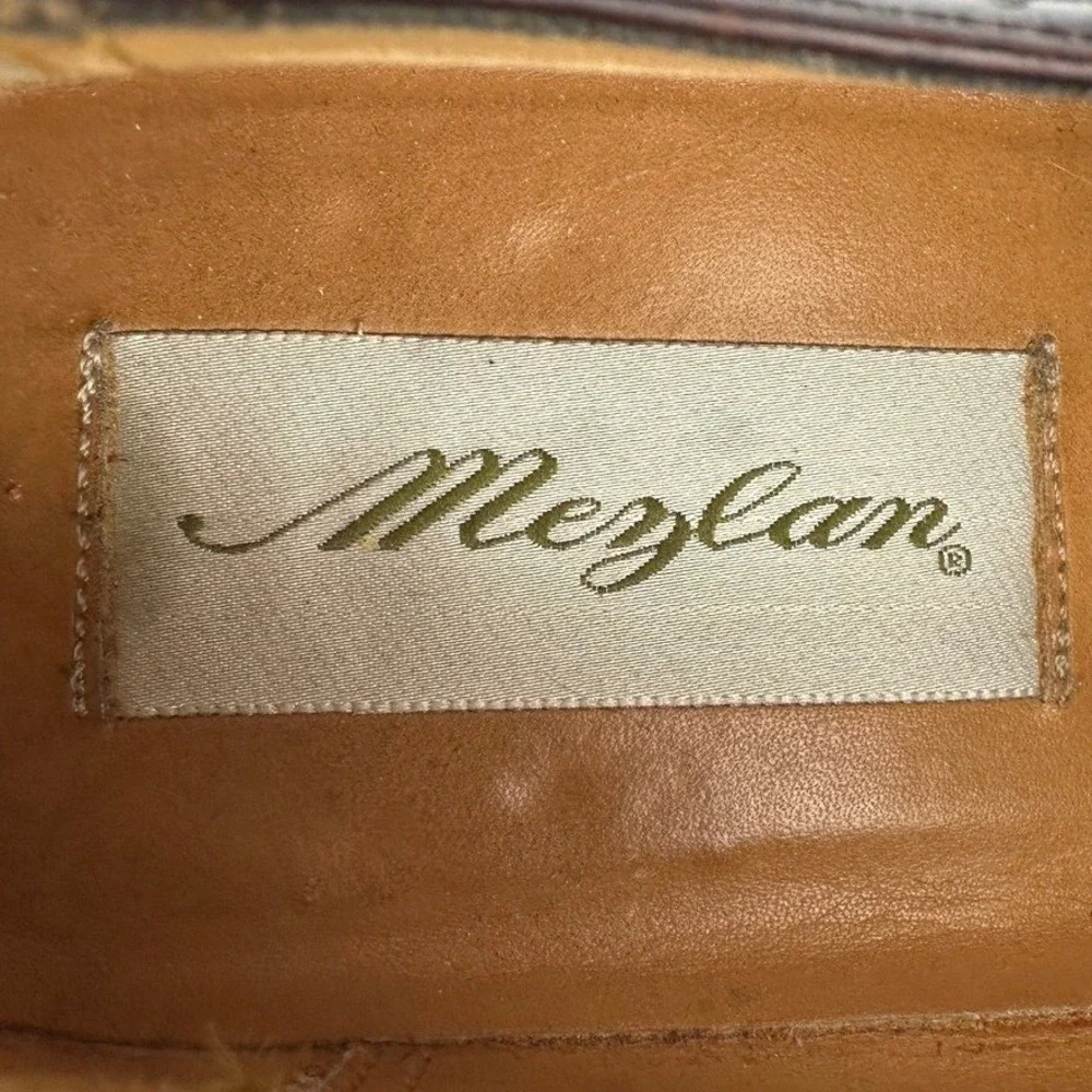 Mezlan Florence Oxford Derby Dress‎ Shoes Mens 10 Brown Leather Brogue Cap Toe